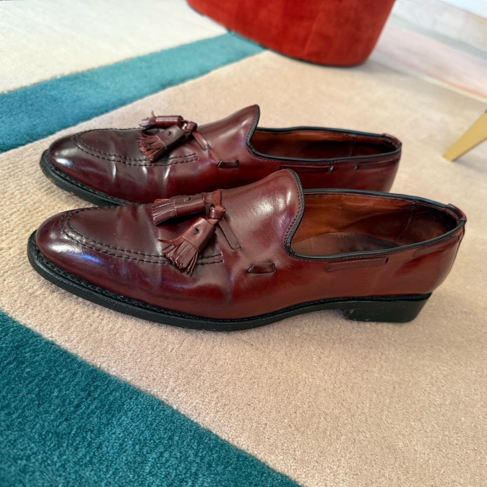 Allen Edmonds Grayson Shell Cordovan Tassel Loafers Burgundy Men’s Size 10